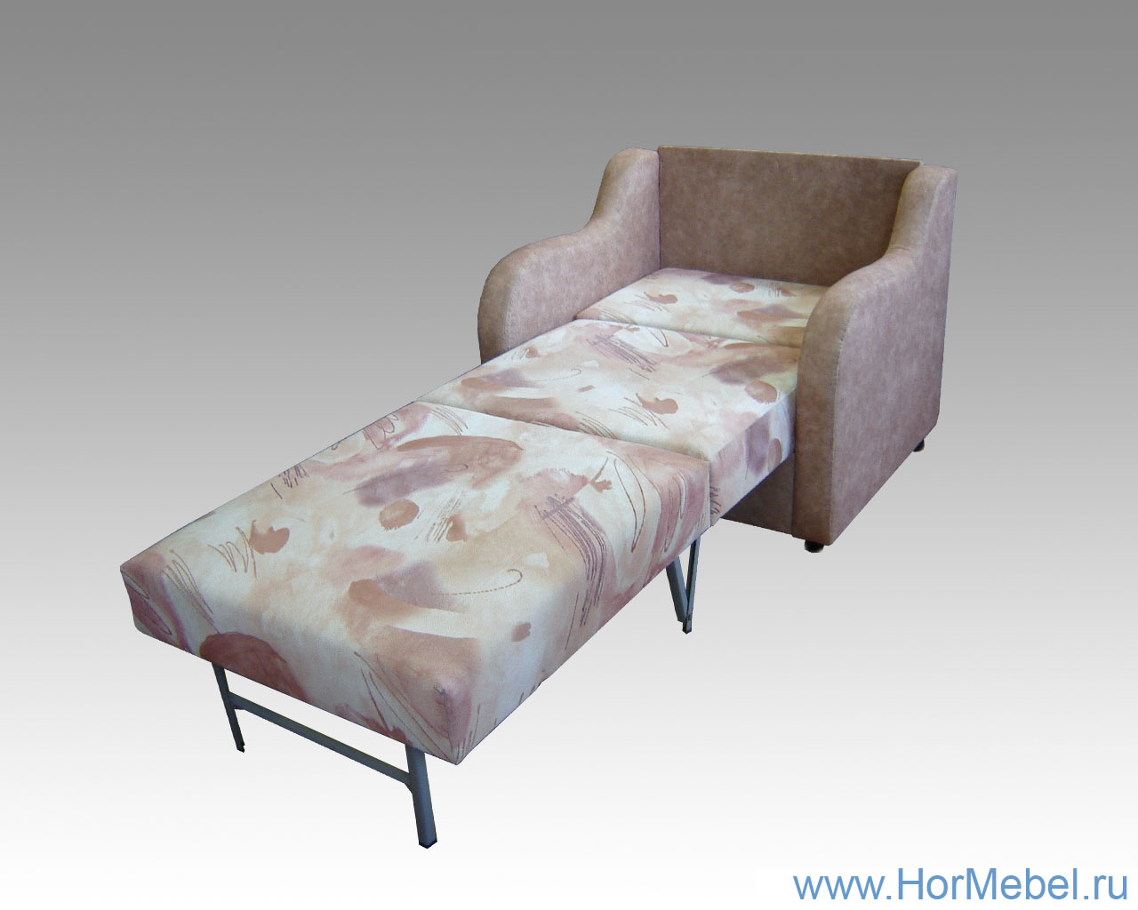 Кресло кровать с фигурной боковиной